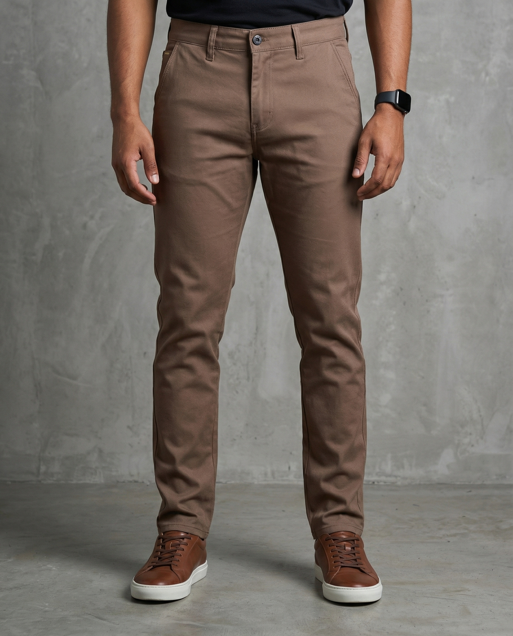 Muške chino pantalone kamel 11644