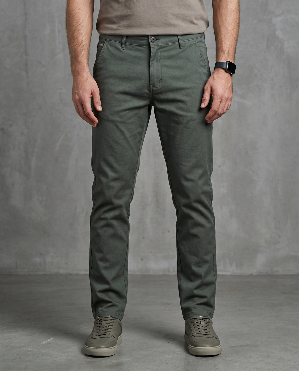 Muške chino pantalone maslinasta 11643