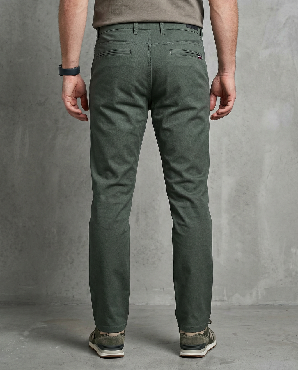 Muške chino pantalone maslinasta 11643