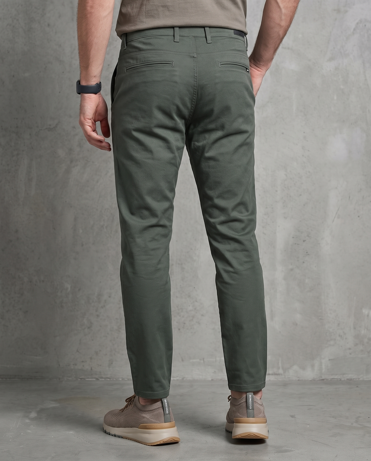 Muške chino pantalone maslinasta 11643