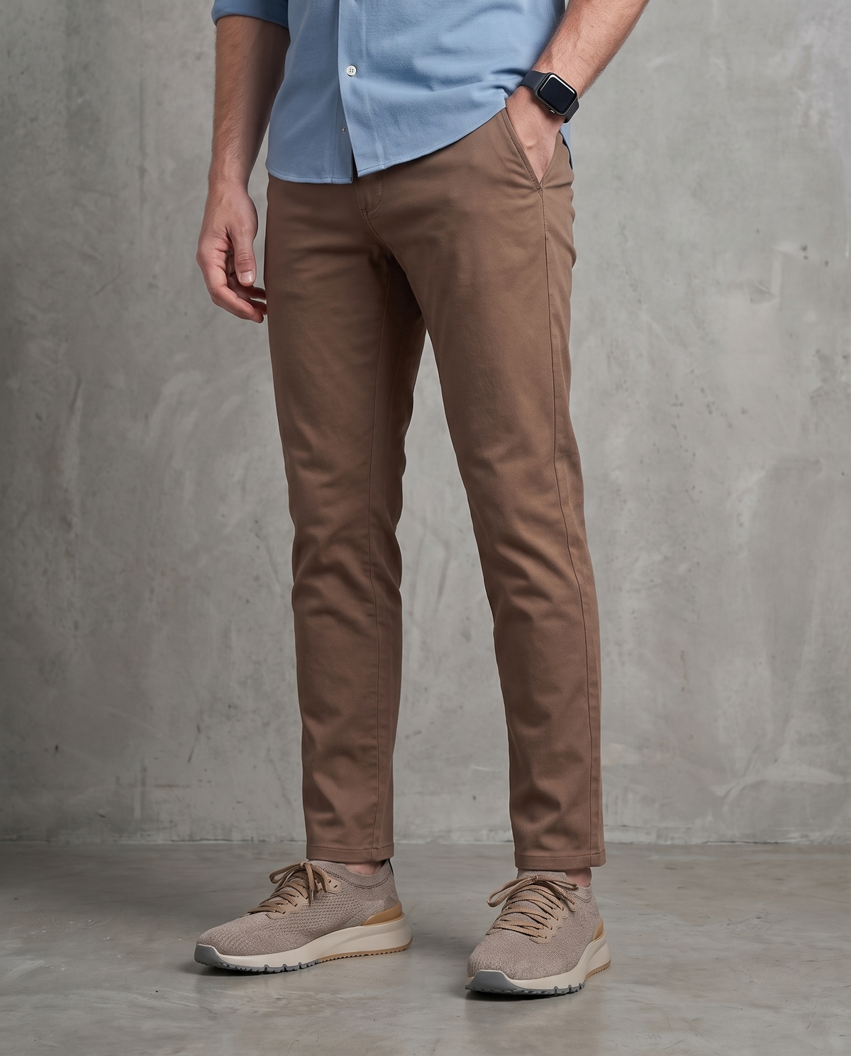 Muške chino pantalone kamel C11644