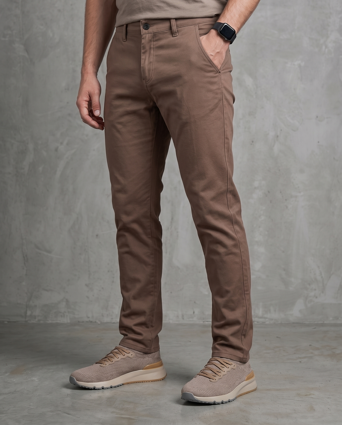 Muške chino pantalone kamel C11644