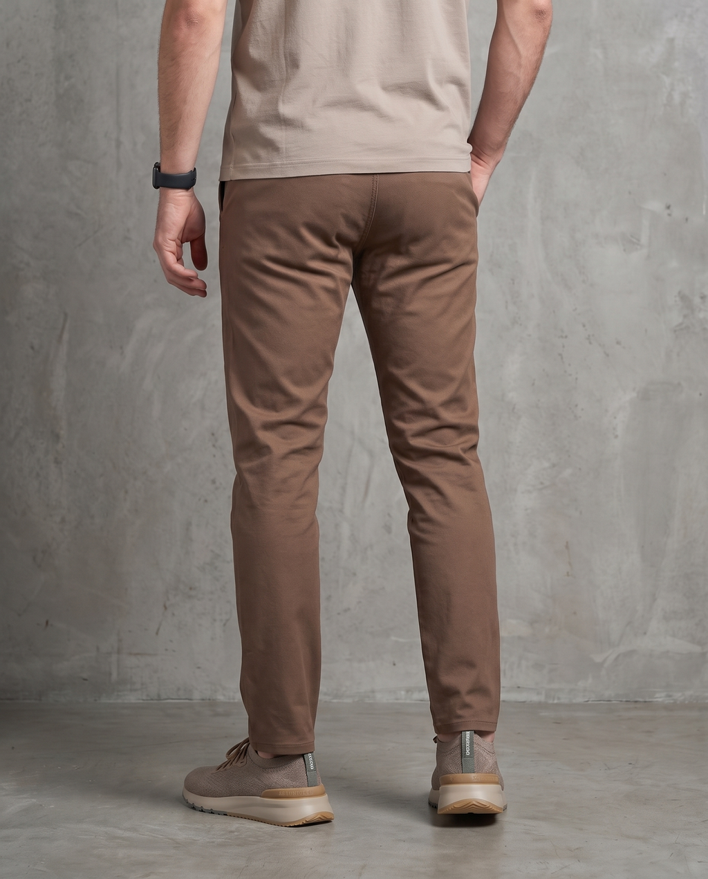 Muške chino pantalone kamel C11644