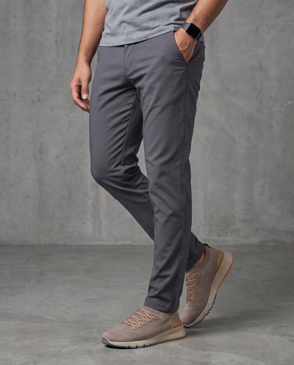 Muške chino pantalone sive C11639