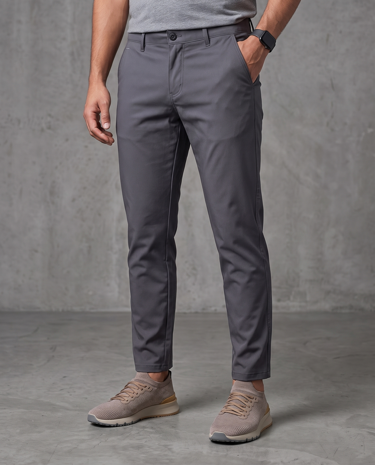 Muške chino pantalone sive C11639