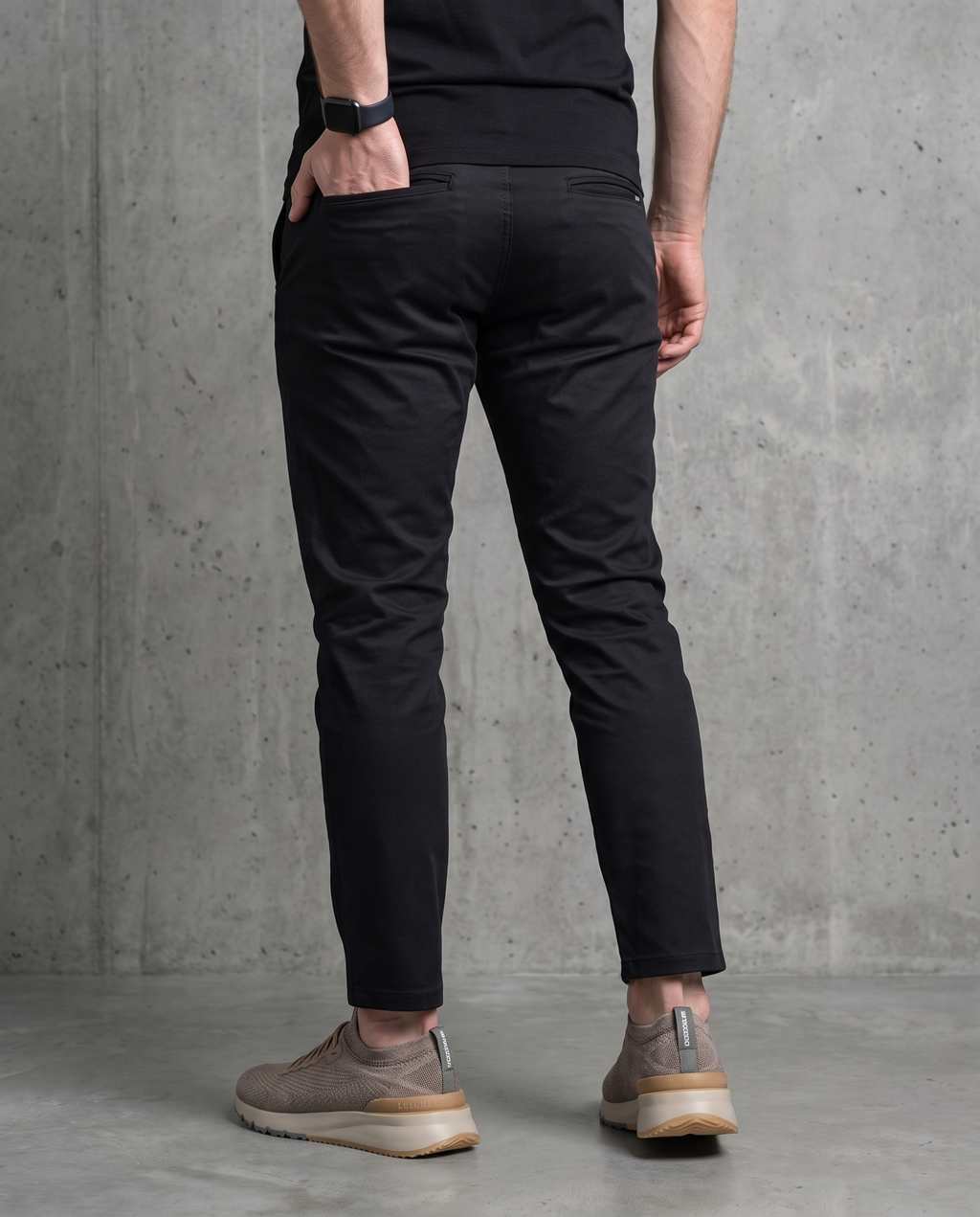 Muške chino pantalone crne C11638