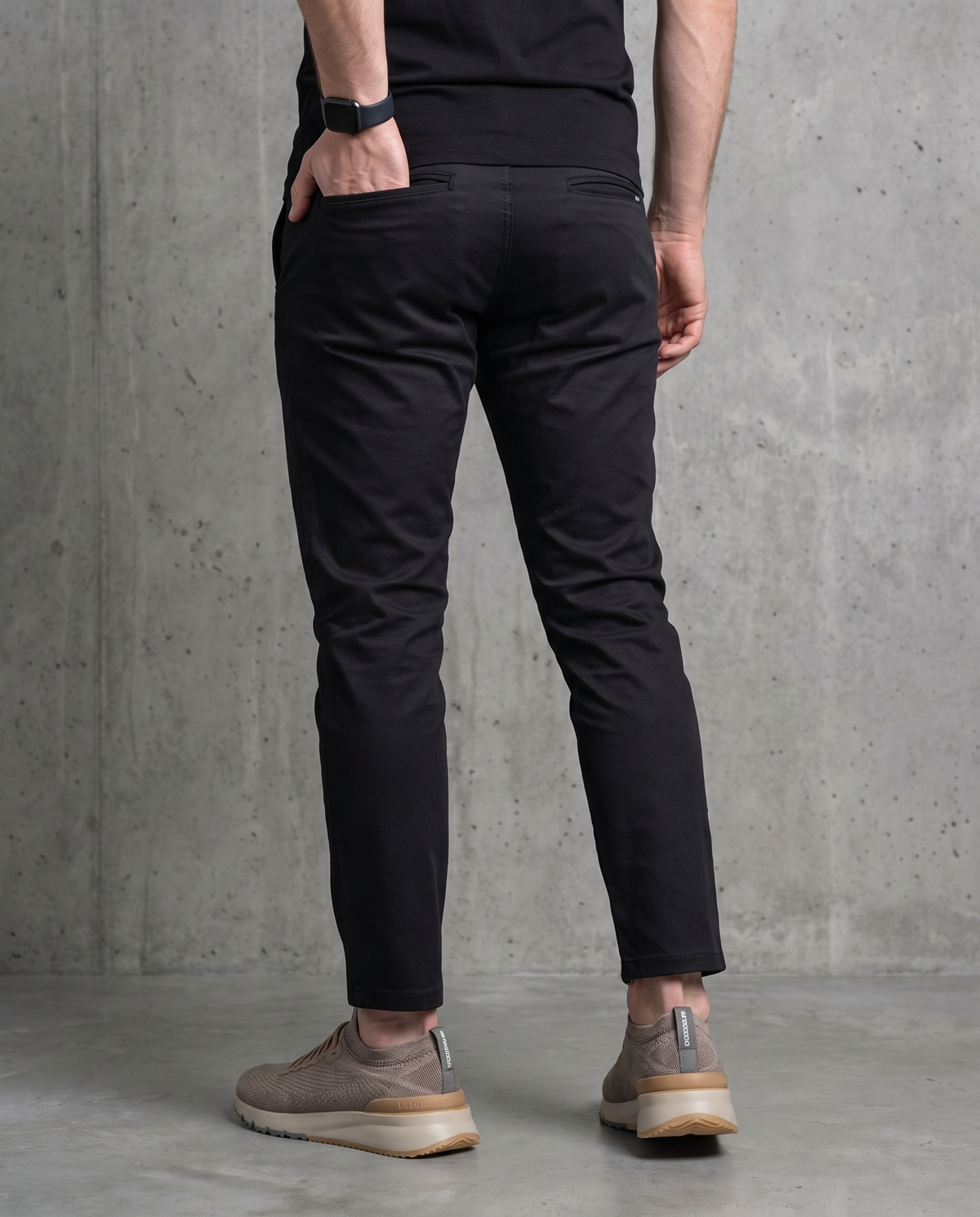 Muške chino pantalone crne C11638